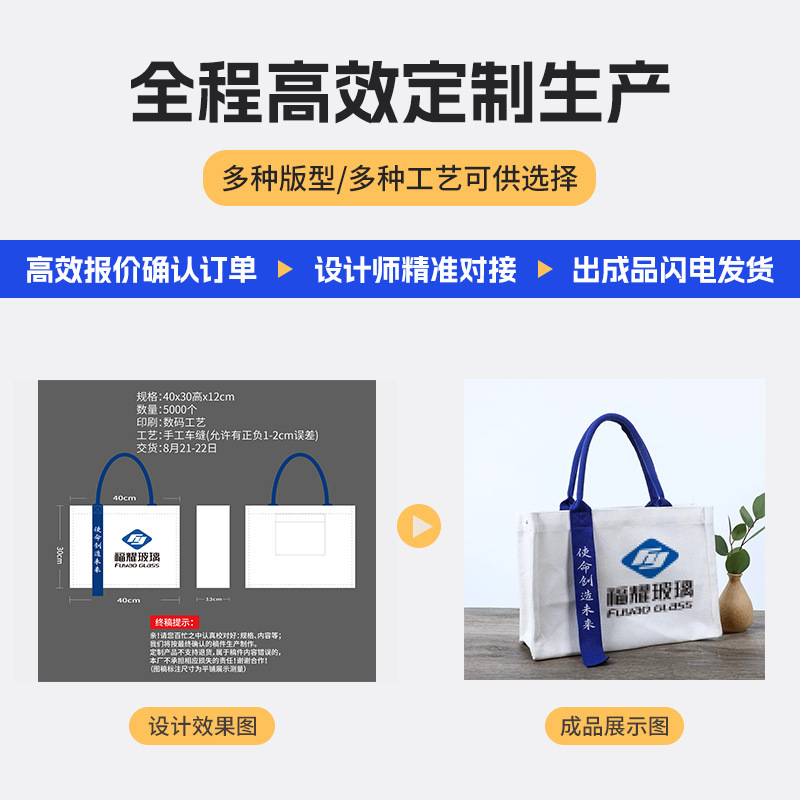 跨境专供帆布手提袋定制企业宣传礼品袋布艺订制印图案logo帆布包|undefined