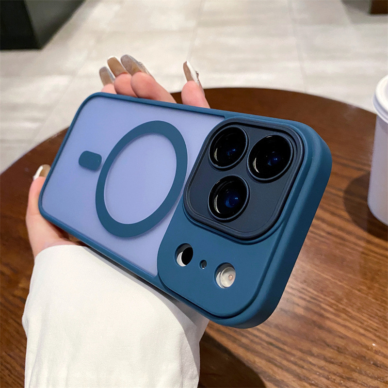 La piel de la escudo esmerila succión magnética para Apple 17PRO caso de teléfono celular iPhone 16 / 15 lente película protector a prueba de caídas