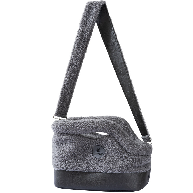 Bolsa para gatos otoño y invierno gruesa sensación de terciopelo caliente mochila portátil de gran capacidad bolsa de hombro bolsa de perro bolsa de mano bolsa de mascotas