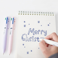 COLNK Makaron Four-Color Push-Button Colored Oil Pen Multi-Color Ballpoint Pen for Students Girls Signature Pen 0.5