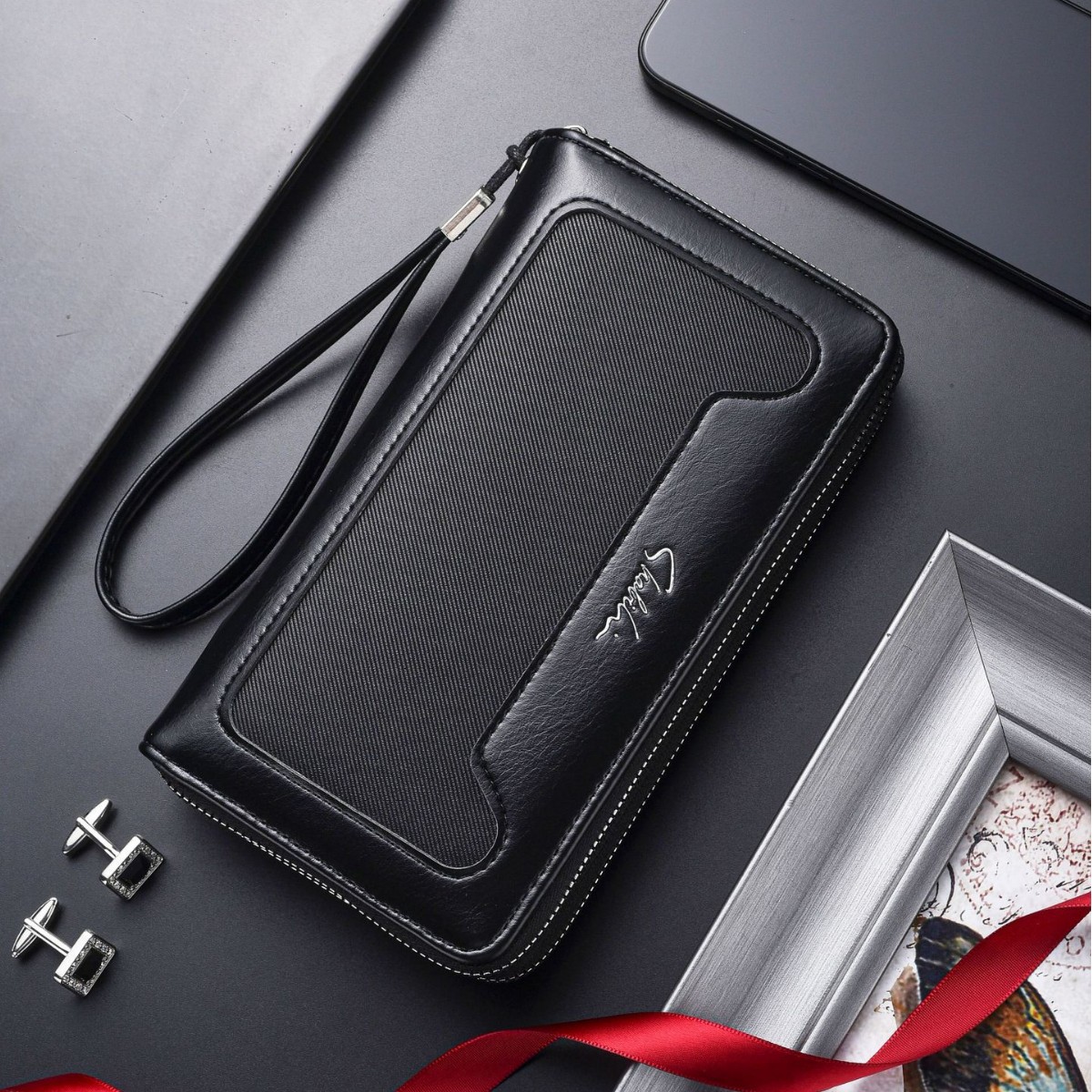 2026 New Men's Handbag, Business Casual Long Zipper Clutch Bag, Multi-Card Slot Mobile Phone Wallet, Factory Direct Supply