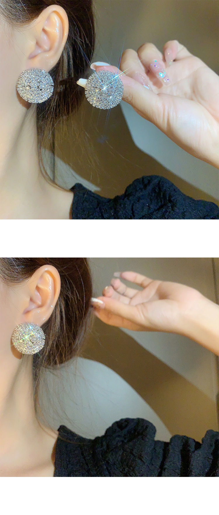 Retro full diamond long tassel earrings for women in Europe and America, exaggerated temperament, earrings, high-end feeling, light luxury earrings_voghion.com