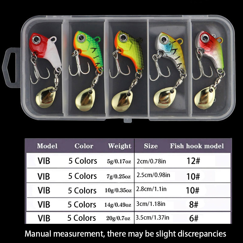 Luya bait rotating sequins vibration small whirlwind VIB bait box metal sea fishing freshwater bait bait fishing equipment 4