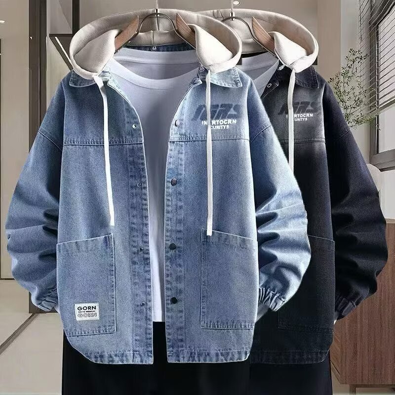 Amazon Denim Jacket for Men, New Spring and Autumn Style, Youth Jacket, Men's Casual Loose Trendy Student Top Amazon Denim Jacket for Men, New Spring and Autumn Style, Youth Jacket, Men's Casual Loose Trendy Student Top
