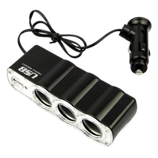 Автомобильный прикуриватель один-три 12 В с USB один-три автомобильный распределитель питания 0096 оптом