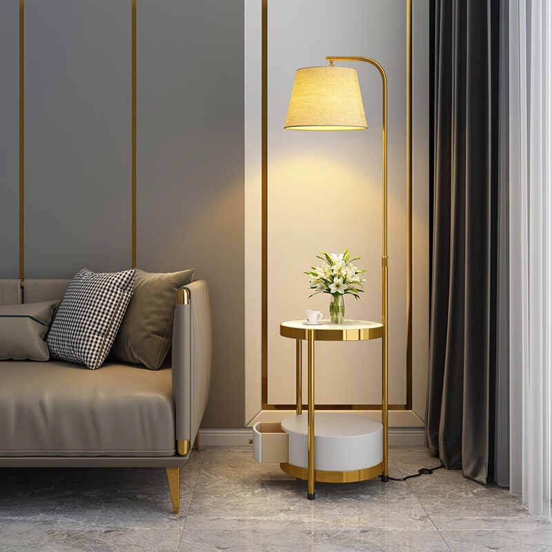 Light Luxury Floor Lamp Living Room Bedroom Sofa Side Decoration Ornaments Bedside Table with Storage Rack Coffee Table Integrated Table Lamp Light Luxury Floor Lamp Living Room Bedroom Sofa Side Decoration Ornaments Bedside Table with Storage Rack Coffee Table Integrated Table Lamp