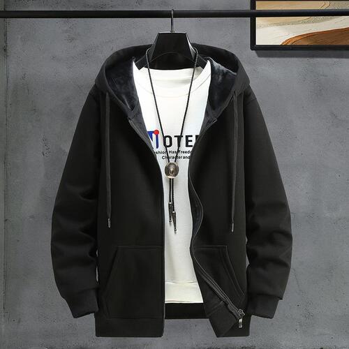 Factory Direct Wholesale Spring and Autumn Men's Hooded Sweatshirt Zipper Jacket Trendy Fashion Versatile Wide