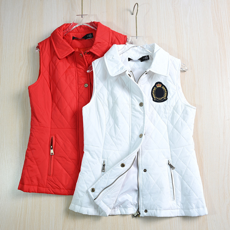 Siqi Women's Clothing 256/16 American Single Early Autumn Diamond Quilted Lapel Zipper Slim Fit Padded Vest