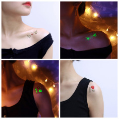 跨境防水卡通夜光紋身貼 情人節愛心表白紋身貼紙tattoo stickers