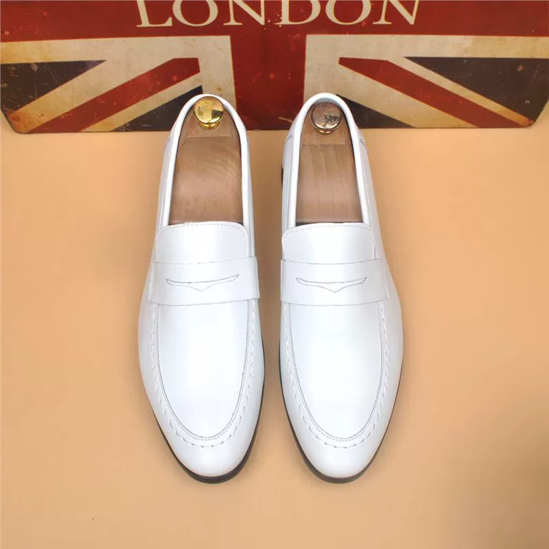 Новая мужская английская ветреная, дышащая белая деловая повседневная кожаная обувь молодежная тенденция