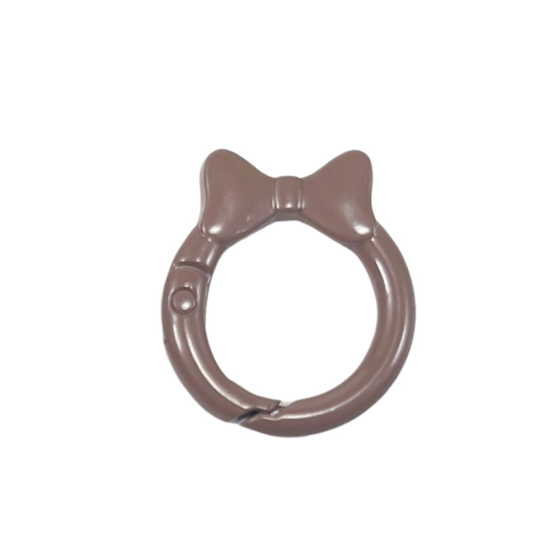 蝶結びカラースプリングバックル蝶ネクタイリング明るいスプリングリングキーホルダーDIY部品合金接続リング