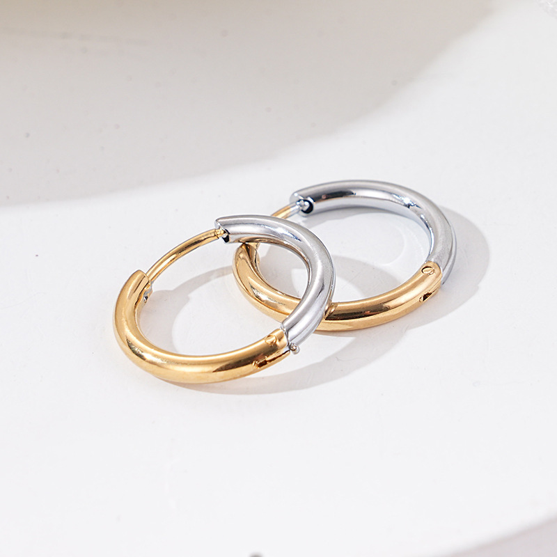 Geometric Pattern 1 Pair Casual Simple Style Geometric 304 Stainless Steel 18K Gold Plated Earrings
