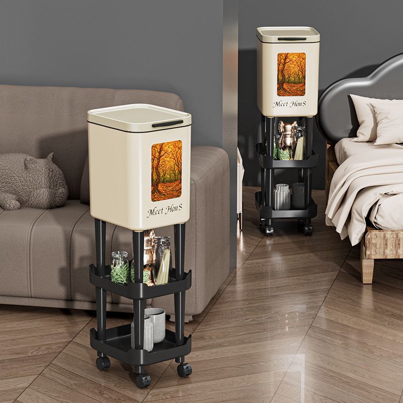 Kitchen Bend-Free Trash Can, Removable High-Leg Push-Type Large-Capacity Living Room, Bathroom, Bedroom, Personalized Creativity