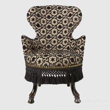 法式复古实木沙发椅网红打卡设计创意接待洽谈椅高颜值梳妆椅