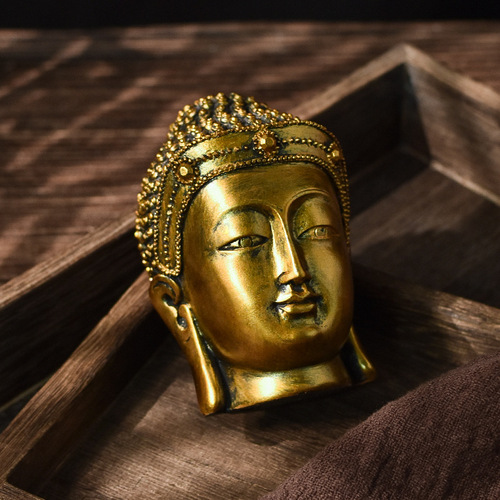 Cross-border creative Southeast Asian antique Buddha head wholesale resin crafts Amazon gifts home decoration ornaments