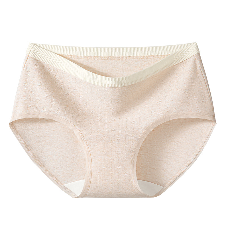 Calzoncillos de color de contraste de cintura media de algodón de color puro algodón de grado 10A entrepierna antibacteriana sin costuras bolsa de gran tamaño cadera entrepierna larga ropa interior de mujer image 8
