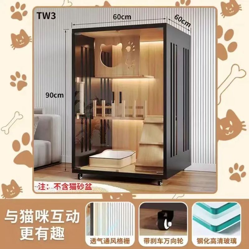 猫窝猫屋猫别墅家用室内自由空间猫笼子猫咪房子猫舍宠物柜|undefined