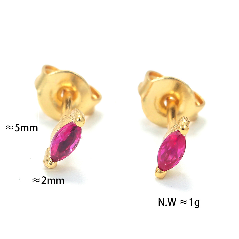 Copper Material Simple Style Copper Zircon Copper Earrings
