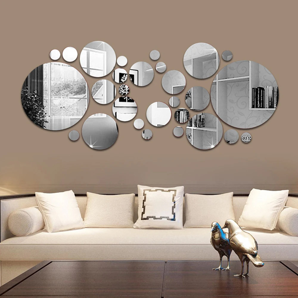 Acrylic Wall Mirror Stickers 3d Decorative Circular Design Set_voghion.com