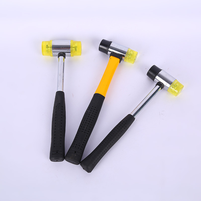 钢柄安装锤纤维柄胶橡皮锤小皮锤双头安装锤橡胶锤