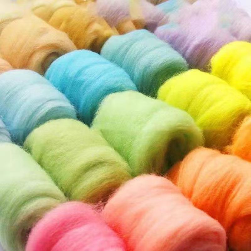 Factory Outlet Poke Material Pack 70S Merino Wool Strip dir Felt Wet Felt Zha Le Felt Fast No Floating Wool
