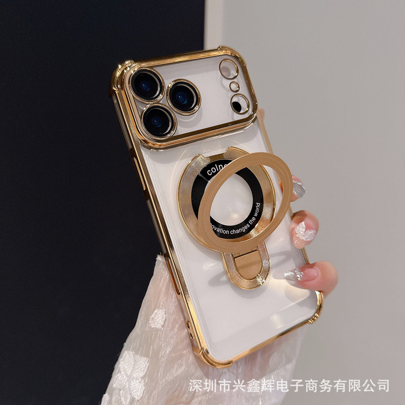 新款支架iPhone 17Pro磁吸无线充四角手机壳苹果16全包镜头保护套|undefined