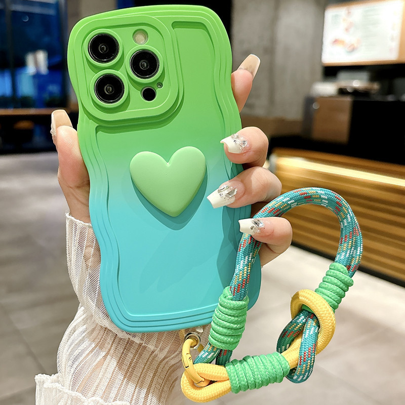 Suitable for iPhone 17 Phone Case X Apple 15 Pro Niche 14 Lanyard 13 Gradient 7 New Model 16 Heart 12/11