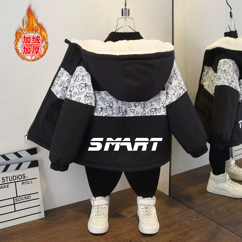 加工定制儿童冬季外套2025男童宽松棉服中小童派克服女宝加厚上衣