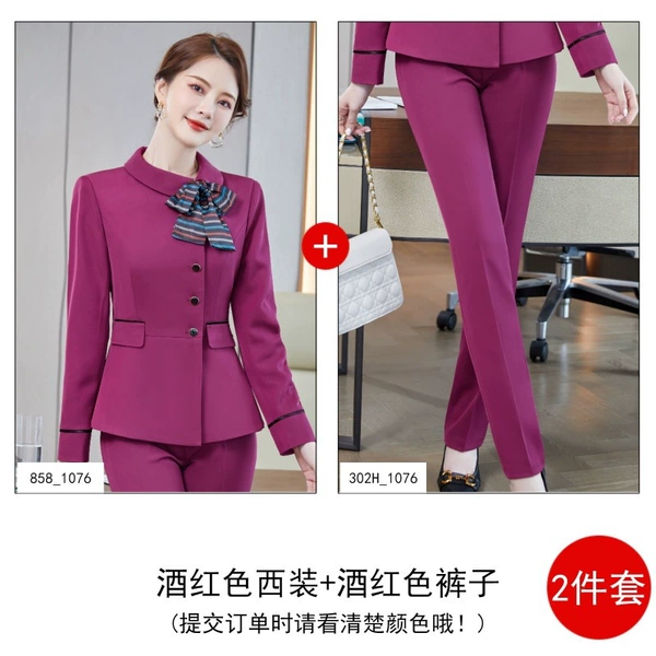 Burgundy classic suit jacket, trousers