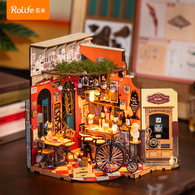 Rollife Ruolai briy chow nuevo producto Chells bar bloques de construcción en miniatura modelo casa juguete regalo mujer