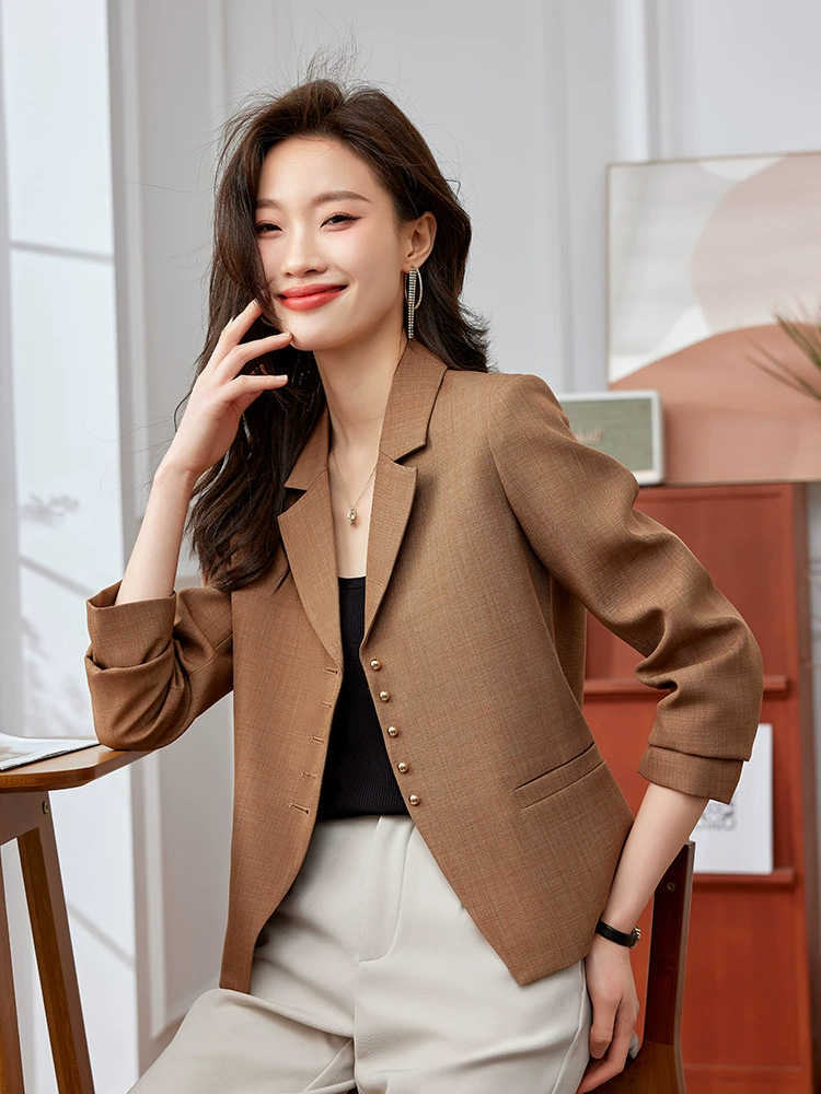 Короткая осенняя модная классическая пиджак костюм для отдыха, для подростков, коллекция 2023 года, высокого класса, корейский стиль
