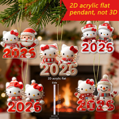 Подвеска из мультфильма Hello Kitty Sisters 2026, двусторонняя визуальная, популярные милые персонажи Hello Kitty