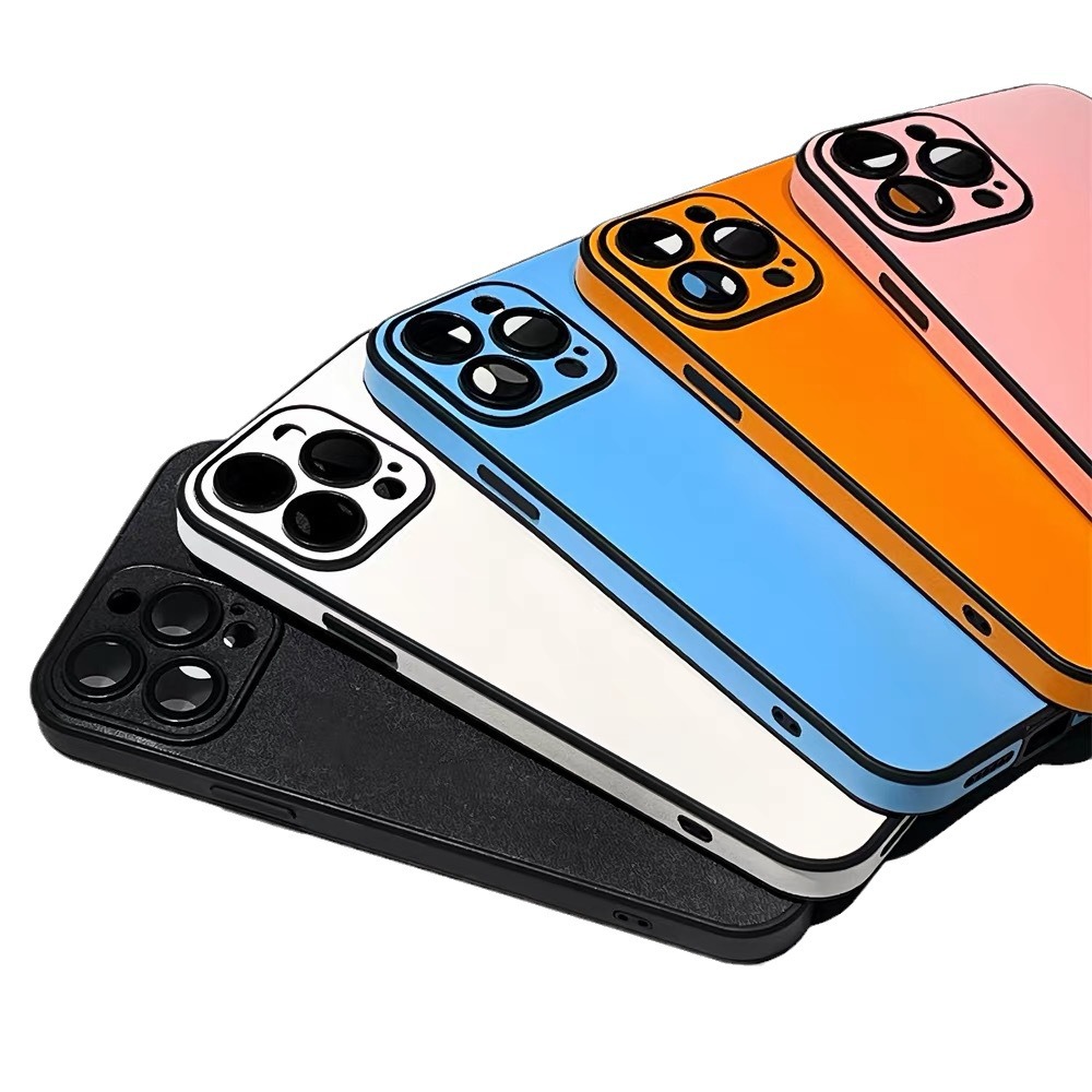 Funda de Cuero Simple para iPhone 17 Pro Max, Compatible con Apple 16, con Protector de Lente de Cobertura Total y Protección Anticaídas