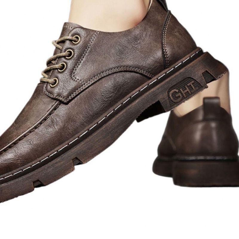 (2개) 가을 영국 스타일 비즈니스 작업 신발 스케이트 신발 캐주얼 새로운 모든 경기 남성 신발 가죽 신발 남성 작업