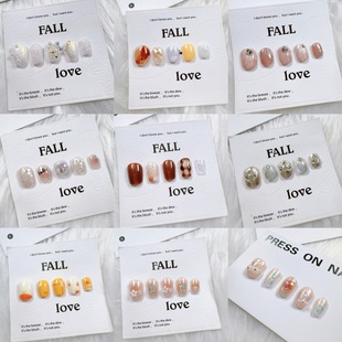[Short Style Office-Friendly Pure Handmade Wearable Nails] Light Luxury Cat-Eye Streamer Flash Nail Art Collection Wholesale