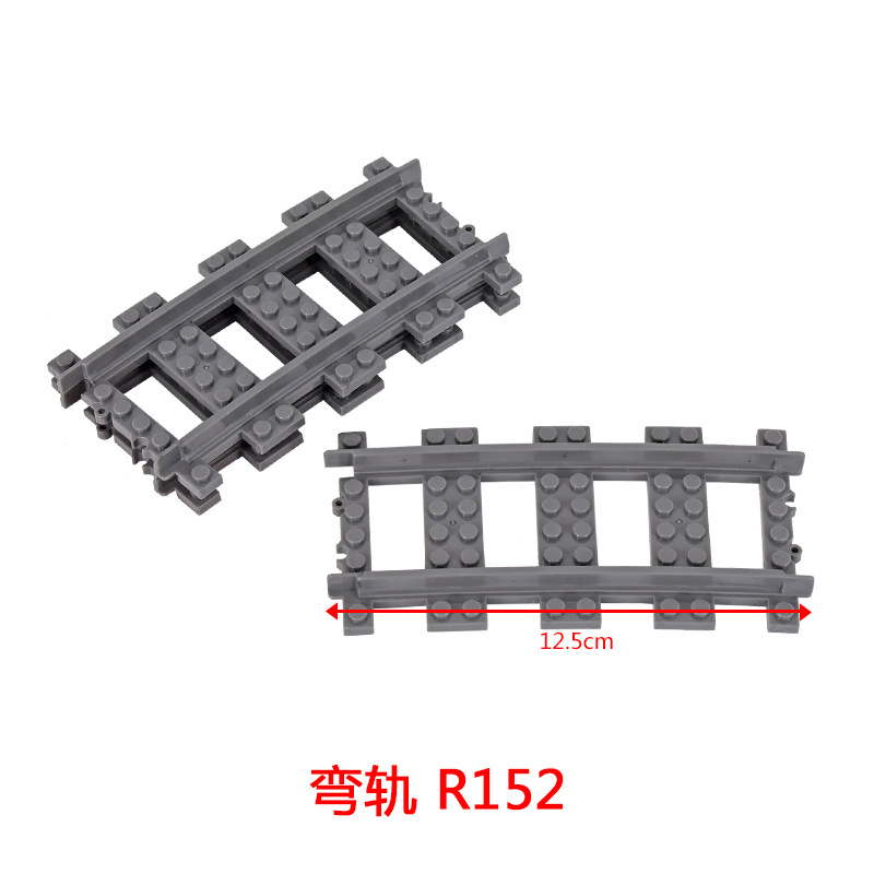 Bloques de construcción de tren de la ciudad Tren de la vía recta carril curvo carril Tenedor carril suave piezas de montaje Juguetes