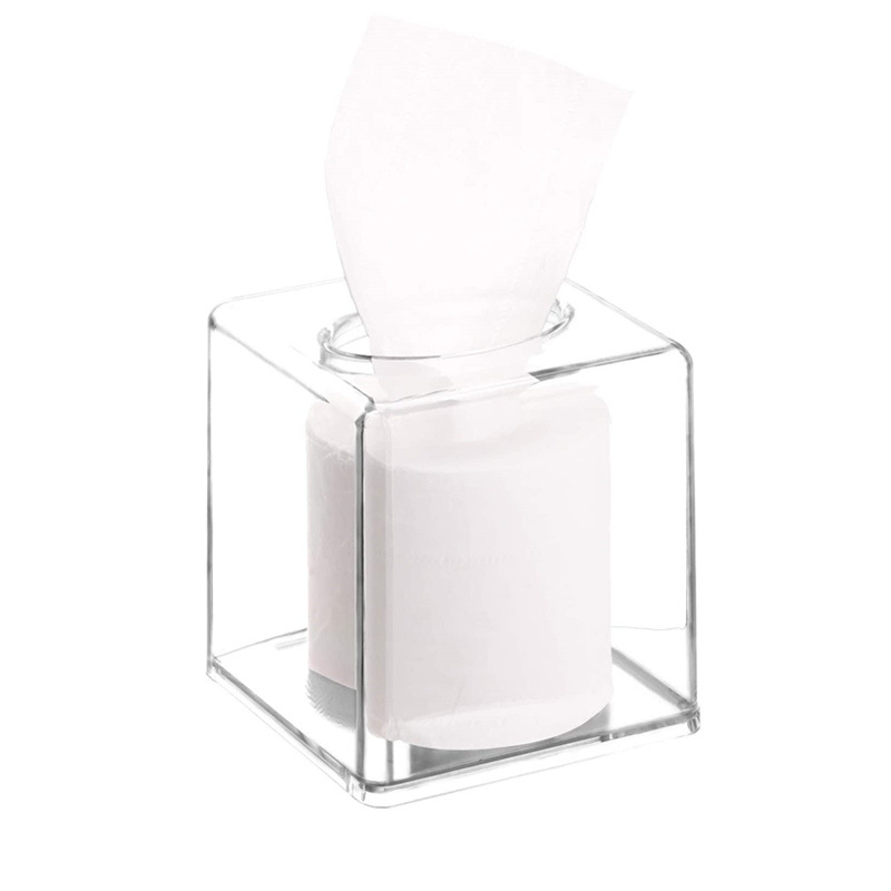 Acrylic Tissue box square desktop Hand cartons ins transparent Paper pumping box tissue Simplicity roll of paper storage box