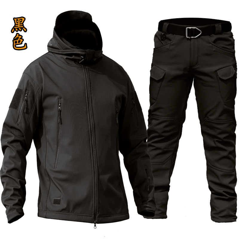 Comercio exterior IX7 pantalones tácticos de estiramiento de cáscara suave de bolsillo de herramientas conjuntos de pantalones de transporte urbano calientes y de lana ligero