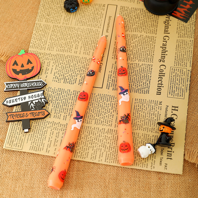 25 センチメートルクロスボーダーハロウィンカボチャゴーストプリントロングロッド無煙キャンドルパーティーパーティーハロウィン装飾小道具|undefined