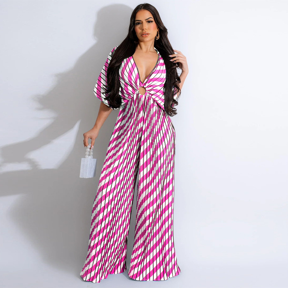 Streetwear Tie Dye Stripe Polyester Jumpsuits display picture 6