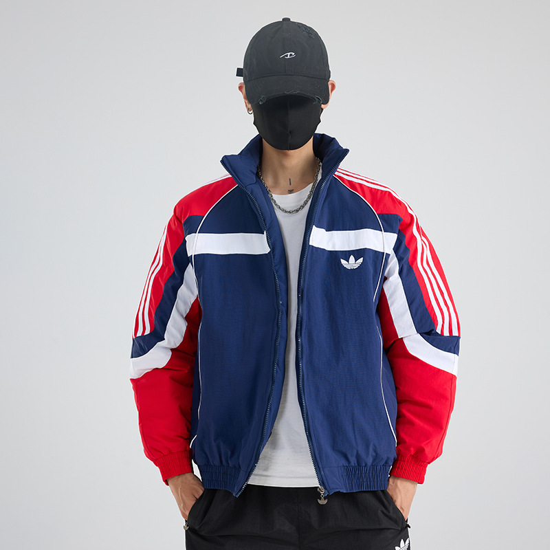 2025 New Clover Embroidered Logo Casual Thickened Jacket Men's Winter Quilted Warm Baseball Jacket Trendy