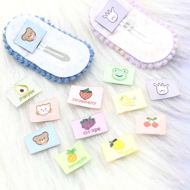 Color Cartoon Clothing Weaving Marks Children's Clothing Weaving Marks Washing Marks Fruit Cloth Marks Back Stickers Cloth Stickers DIY Hairpin Accessories