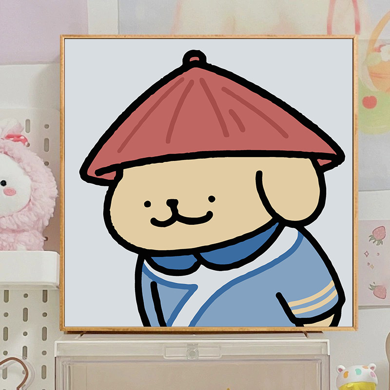 ライン子犬デジタル油絵 diy 手描き落書き漫画かわいい癒しの装飾メーカー卸売|undefined
