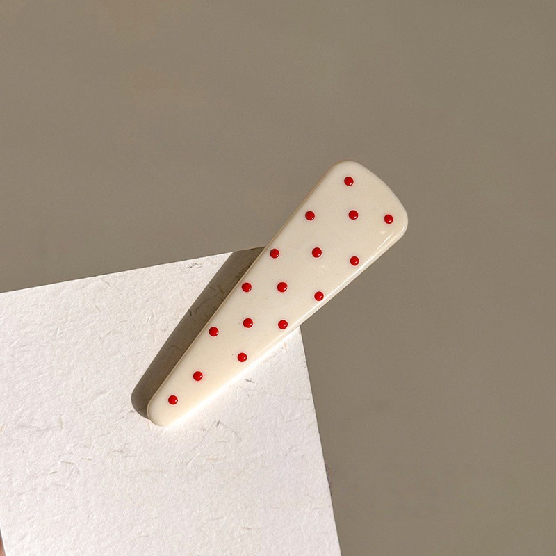 4# 빨간색 물방울 머리핀 약 5.7cm