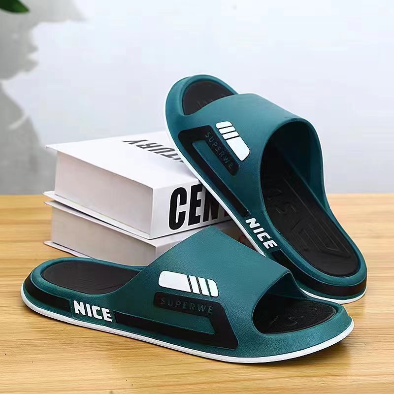 Summer Trendy Men's Slippers for Outdoor Wear, Personality Fashion Home Indoor Bathroom Non-Slip Couple Cool Slippers for Men