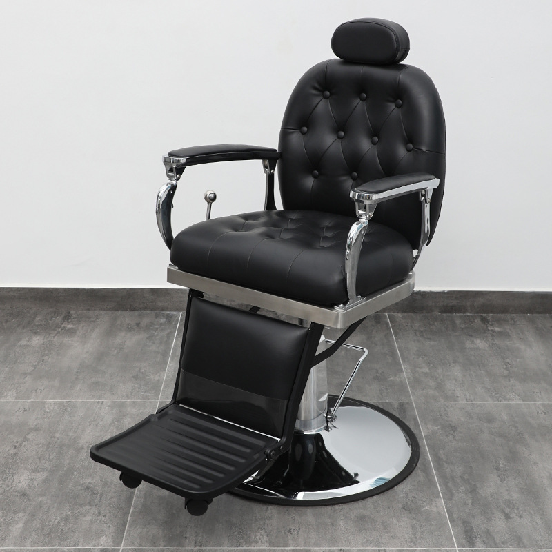 Sillón de barbero vintage para cortes de pelo, sillón de salón reclinable, sillón de barbero para hombres, sillón giratorio. image 3