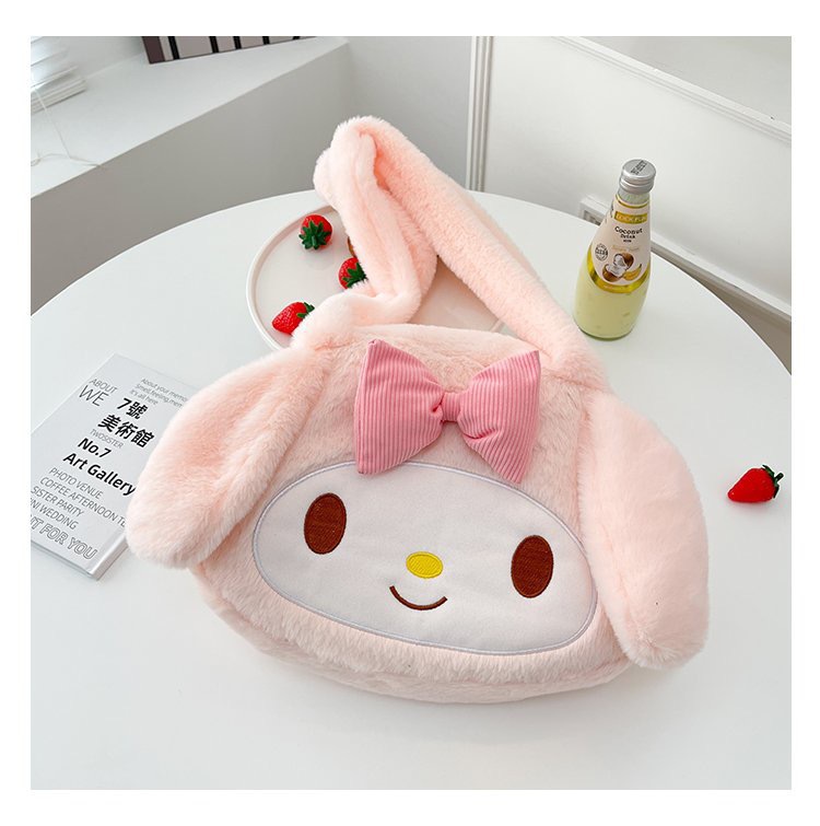 Lindo perro de dibujos animados japonés Yugui Merroti Kulomi bolsa portátil de un solo hombro de doble capacidad crossbody bolsa