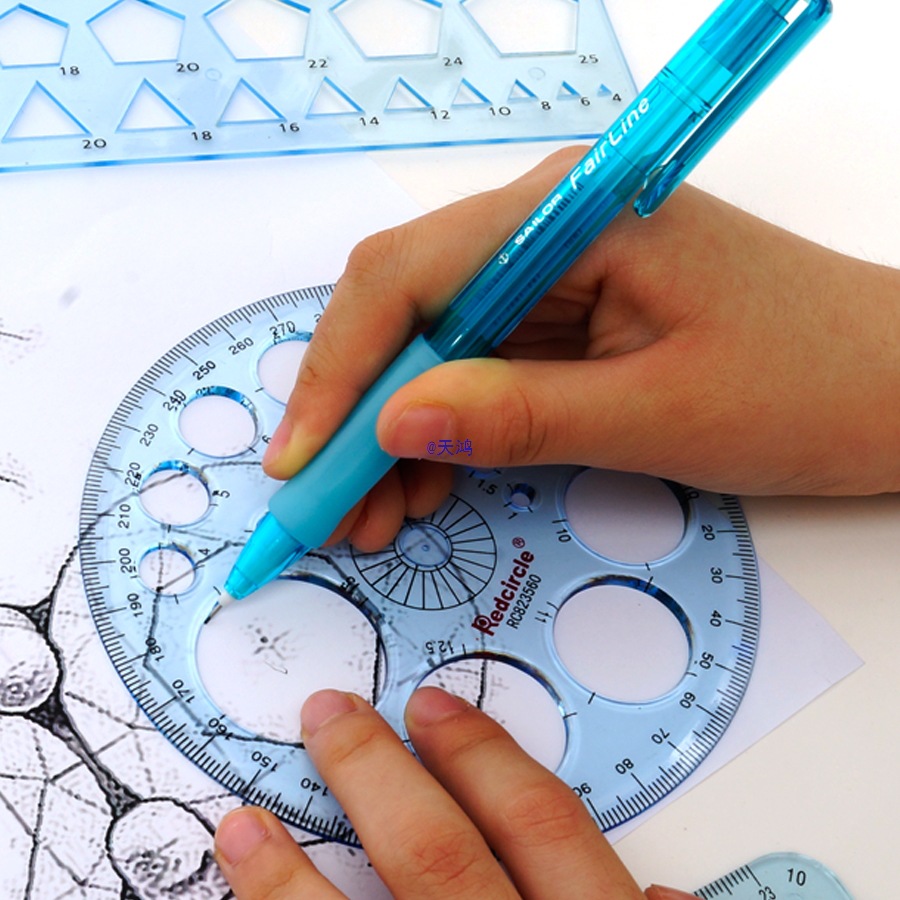 国产珠宝设计建筑室内设计绘图尺正圆正方形模板三角板量角器