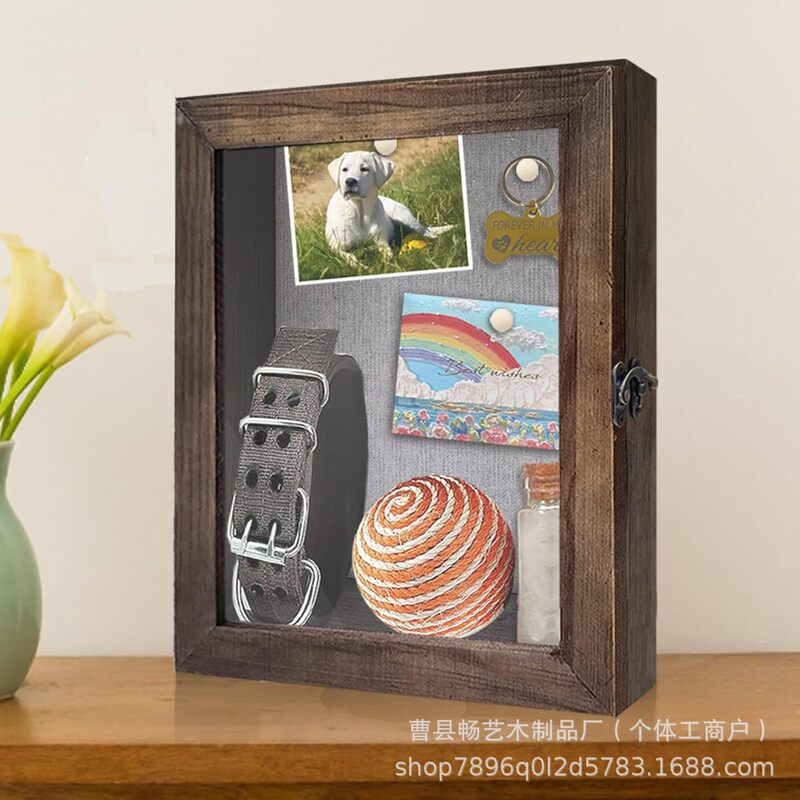 Wooden Pet Memorial Shadow Box Pet Information Box with Cat and Dog Wooden Photo Frame Decoration Lost Pet Memorial Wooden Pet Memorial Shadow Box Pet Information Box with Cat and Dog Wooden Photo Frame Decoration Lost Pet Memorial