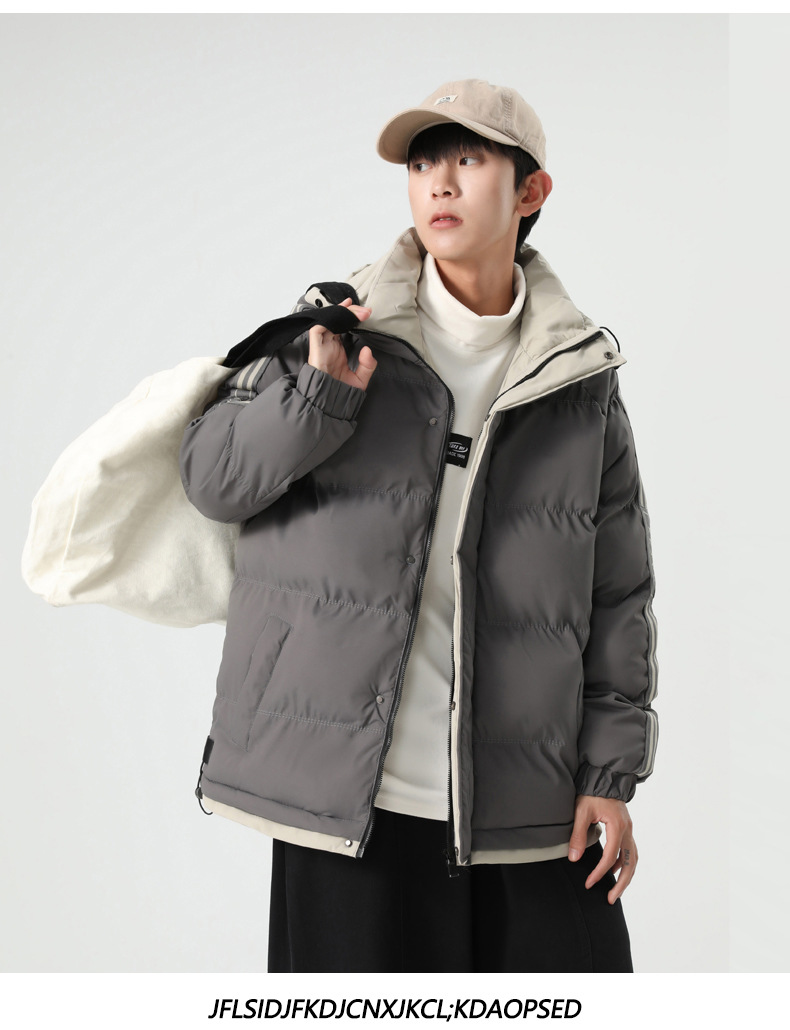 Men's Thickened Cotton Padded Jacket Loose Fit Oversized Coat_voghion.com